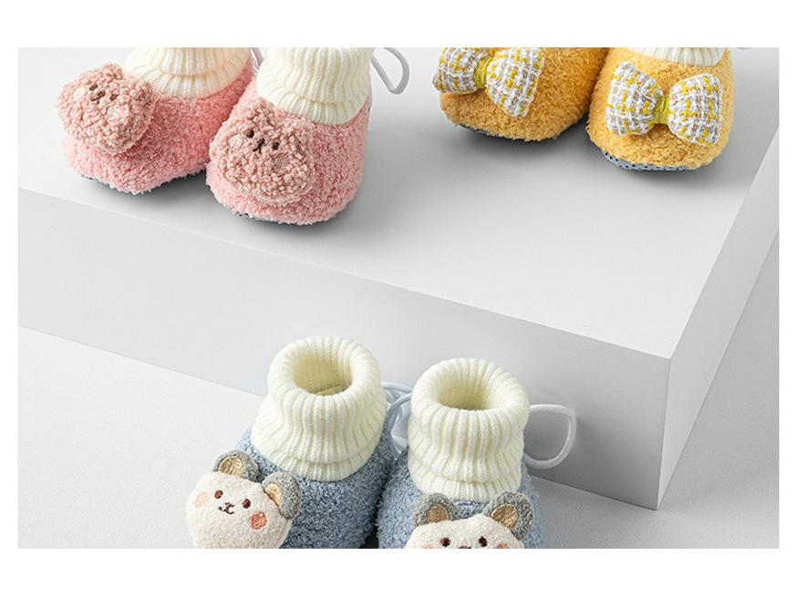 Chaussons Chauds en Polaire d'Agneau pour Bébé - Antidérapants, Épaissis pour l'Automne/Hiver