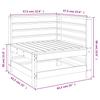 Garden Corner Sofa White Solid Pine Wood