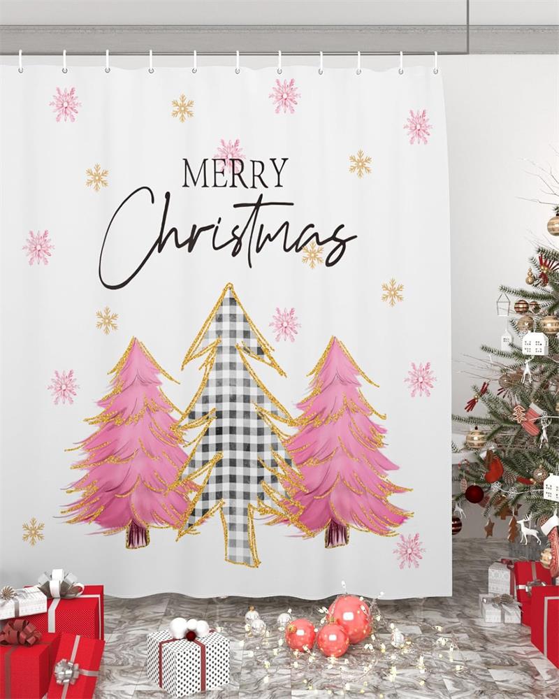 

Счастливого Рождества Красная шторка для душа Дед Мороз Снеговик Олень Рождество С Новым годом Дом Ванная Комната Декор Ванны Занавески для ванны 90x180cm-35x70in