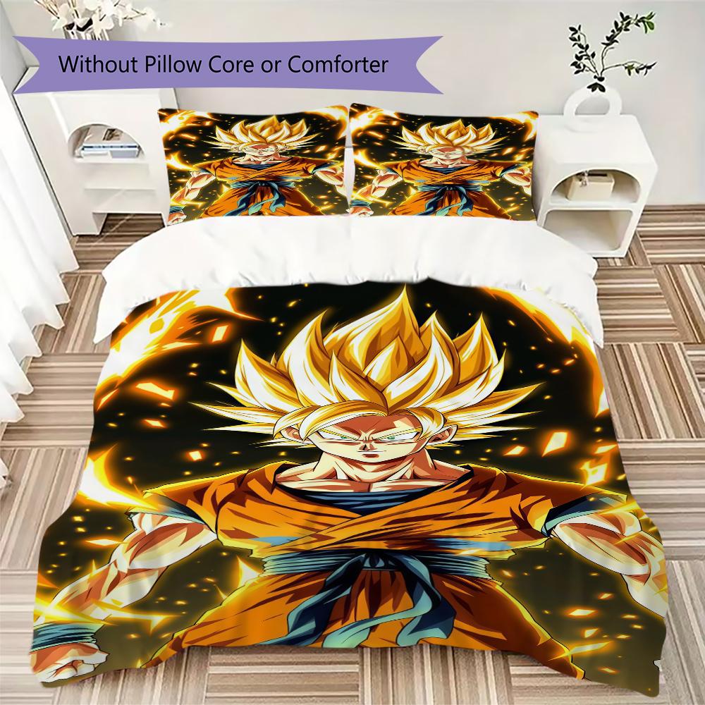 Son Goku Duvet Cover, 3pcs Bedding Set, Digital Print, No Filling, Multi-Size, Kids Gift -HYQ21
