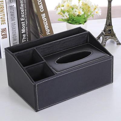 Multifunctional Leather Wood Tissue Box