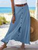 A-line Skirt, Elegant High Waist Solid Skirt For Spring & Summer, Women's Clothing