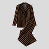 INCERUN Two Pieces Men Lapel Striped Long Sleeve Thin Blazer Long Flare Pants Sets