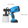 Cordless Spray Gun 120W High Pressure Paint Sprayer 2x2000mAh Batteries 800ml Container 3 Spray