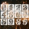 Reusable Letter Templates Sturdy Floral Alphabet Stencils Hollow Graffiti Template Washable Rose Painting Stencils For Office
