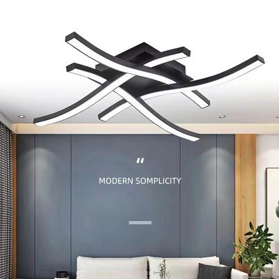 Modern LED Ceiling Light Creative Cross Wave Line Lamp For Restaurant Living Room Bedroom Entrance Hallway Illumination Fixtures
