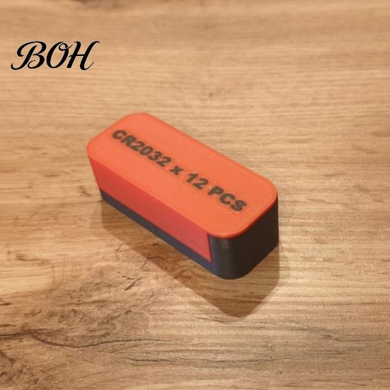 Button Battery Organizer Storage Box, with Independent 12 Slots And Push-Pull Sliding Dustproof Box Cover, Waterproof Safe Case, for CR2032 Coin Cell