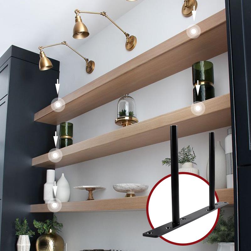 Black Double T Invisible Shelf Bracket for Single Layer