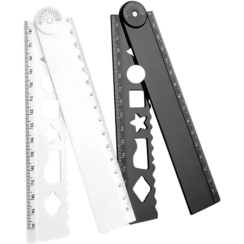 2Pcs Multifunctional Folding Drafting Ruler Geometric Measuring Tool For Student Architect Drawing Engineering Drafting