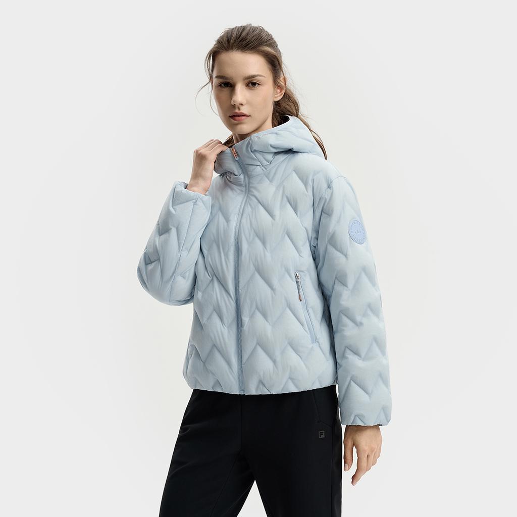FILA Fitness Series Simple Fashion Casual Sports Warm Comfortable Versatile Short Thin Down Jacket Women outerwear Sky-Blue A11W541912FLB