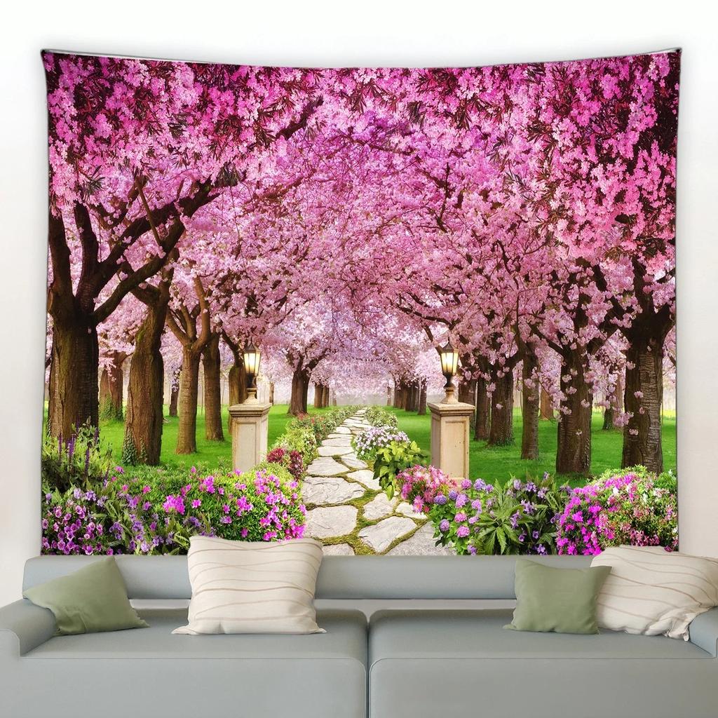 Spring Garden Flowers Wall Decor Tapestry Home Living Room Tapestry