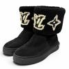 Great Boots Snowdrop Line LV Logo Shearling Black Mouton Women 35 Used