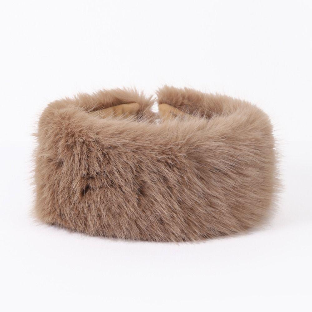 Imitation Fur Imitation Mink Fur Hat Ear Flaps Plush Hat Casual Fluffy Plush Headband Outdoor