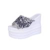Women's Fashion Platform Slippers Designer Wedge Sandals Elegant Sequins Summer Party Shoes