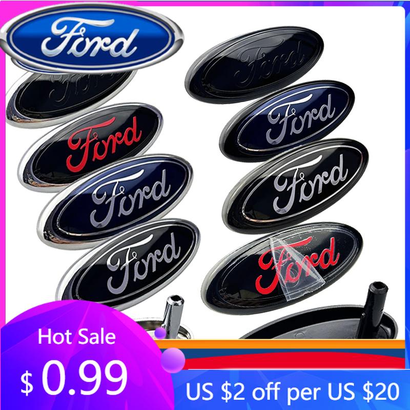 New 2026 Car Sticker Ford New 2025 Hot 14.5x6.5cm ABS Car Front Emblem Badge for Ford Focus 2 3 Mondeo Fiesta Ranger Mustang Kug