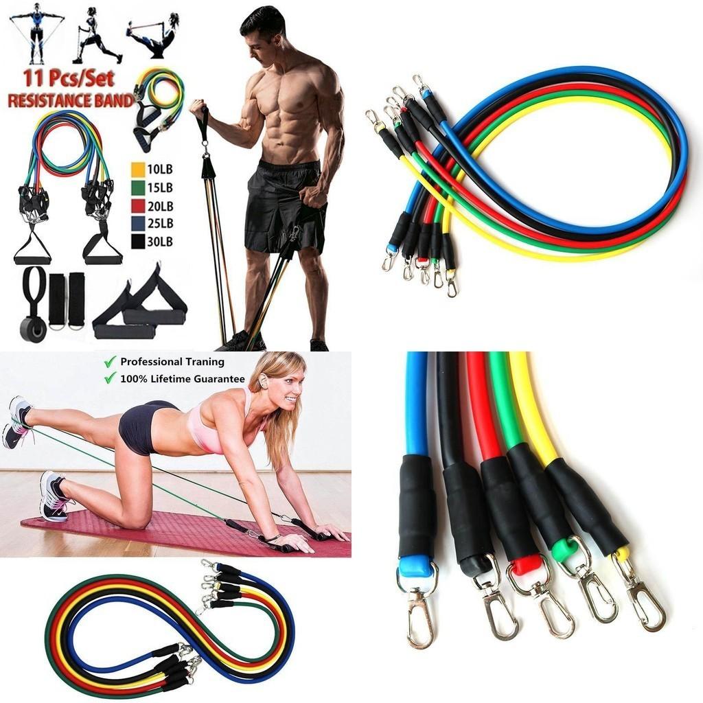 Versatile 11pcs/set Resistance Bands Exercise Rubber Tubes For Home Gym Training