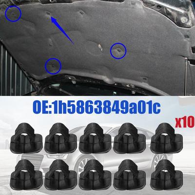 10x Plastová kapota Kapota Izolační spona Držák nýtu pro VW Polo Tiguan Passat B5 SEAT Leon 2 Škoda Octavia 1H5863849A01C