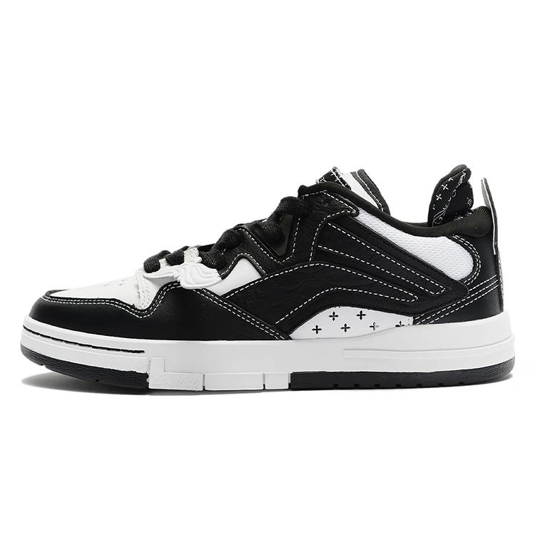 

SMFK x Li Ning Wave Pro Low top Skateboard Shoes Men s Black White AECS085-1 44