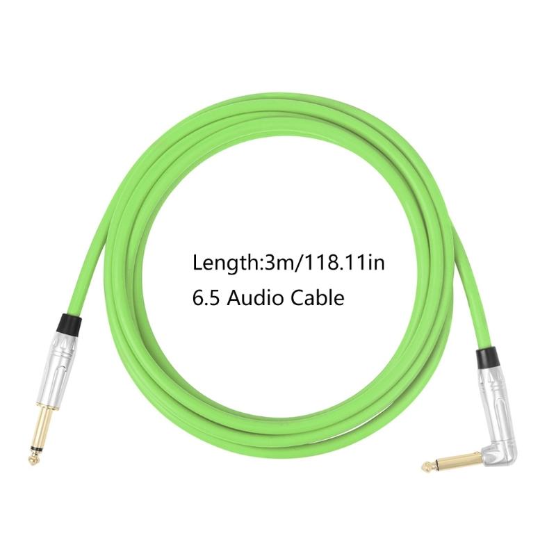Guitar Cables, 6.35mm To 6.35mm TRS Stereos Amp Rubber Guitar Cord for Studio Monitor Electric Guitar Keyboards Mixers