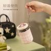 Stainless Steel Insulated Travel Mug Women 250ml Double Wall Vacuum Flask With Strap Straw Modern Minimalist Office Home