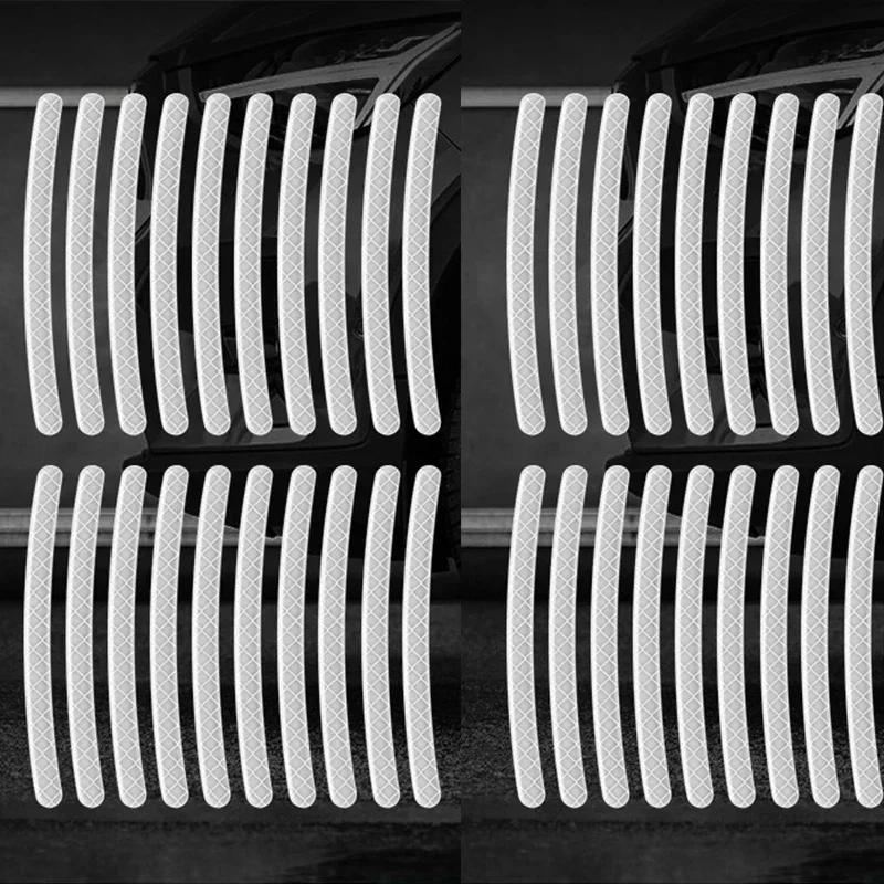 20/40Pcs Car Motorcycle Wheel Reflective Strips Colorful Hub Stickers Car Styling Decal Sticker Auto Moto Decor Decals