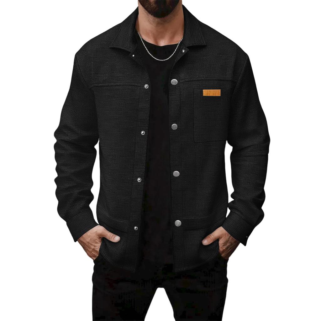 Men's Relaxed-Fit Casual Jacket Long-Sleeve Outerwear