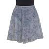 Ballet Sayori Floral Mesh Gray Wrap Skirt with Long Elegant One Size Fits Most Back, 48cm, Sheerness, (M)