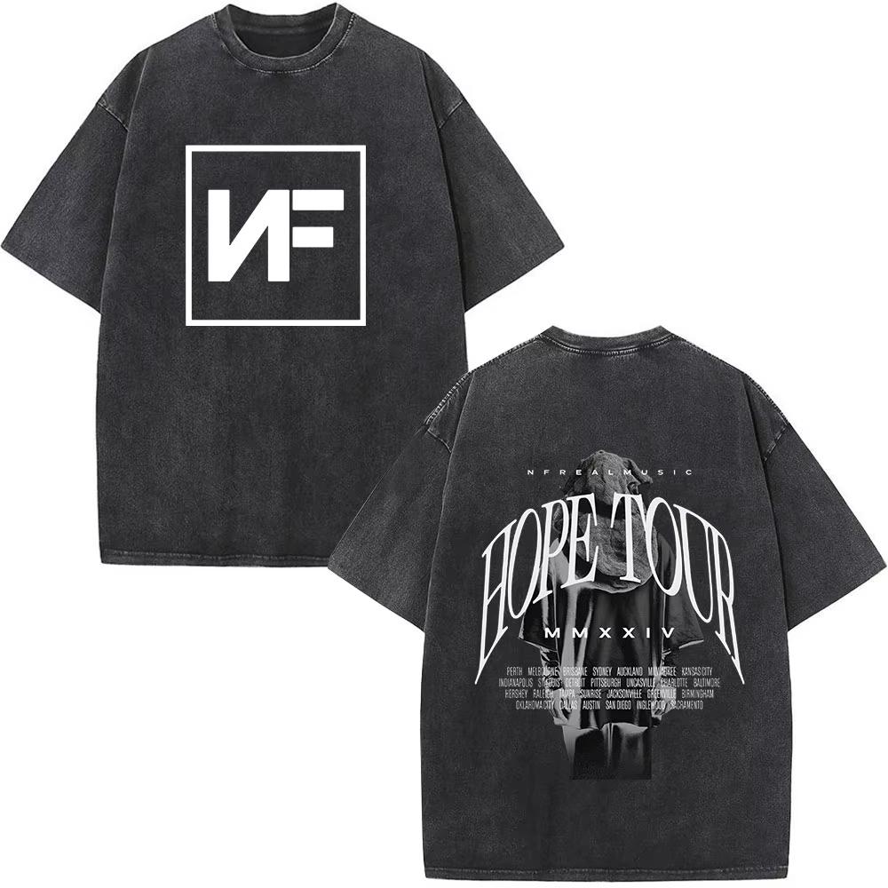 

Rapper Nf Hope Tour T Shirt Men Fashion Hip Hop Vintage Washed Short Sleeve T-shirt Cotton Casual T-shirts S