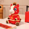 Pony Plush Toy Wear Tang Suit Cape 2026 Year of The Horse Zodiac PP Cotton Filling Pony Decor Chinese New Year Gift for Kids Collectors