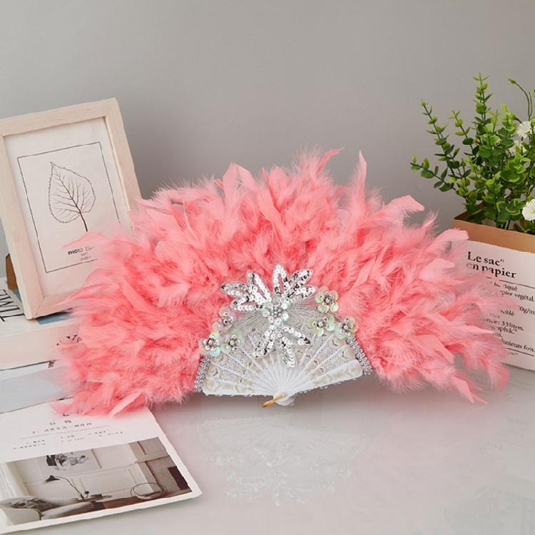 Wedding Dance Hand Fan Party Props Feather Foldings Fan for Woman Dance Fan