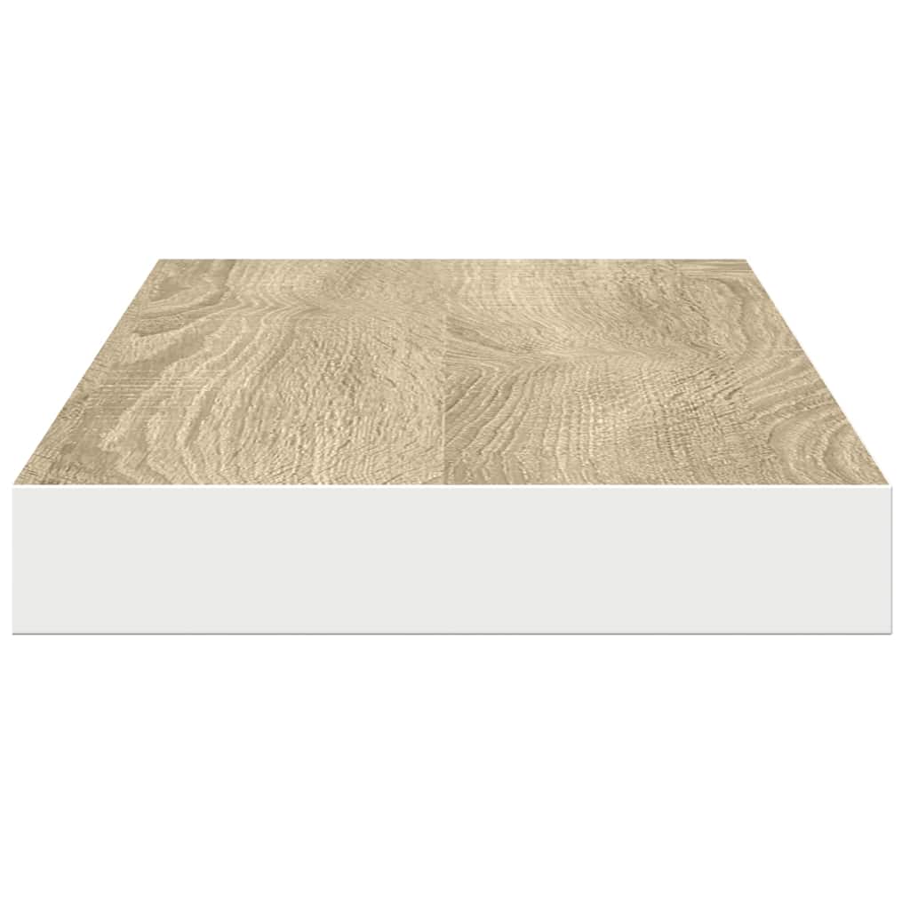 Vidaxl Półka Ścienna, Dębowo-Biała, 80X23,5X3,8 Cm, Mdf