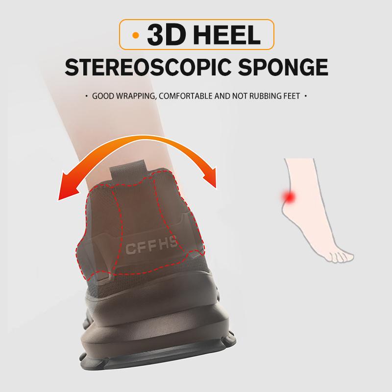 Lekkie Męskie Buty Robocze z Stalowym Noskiem Męskie Sportowe Buty Robocze Ochronne Antyzmiażdżeniowe Antyprzebiciowe Niezniszczalne Buty