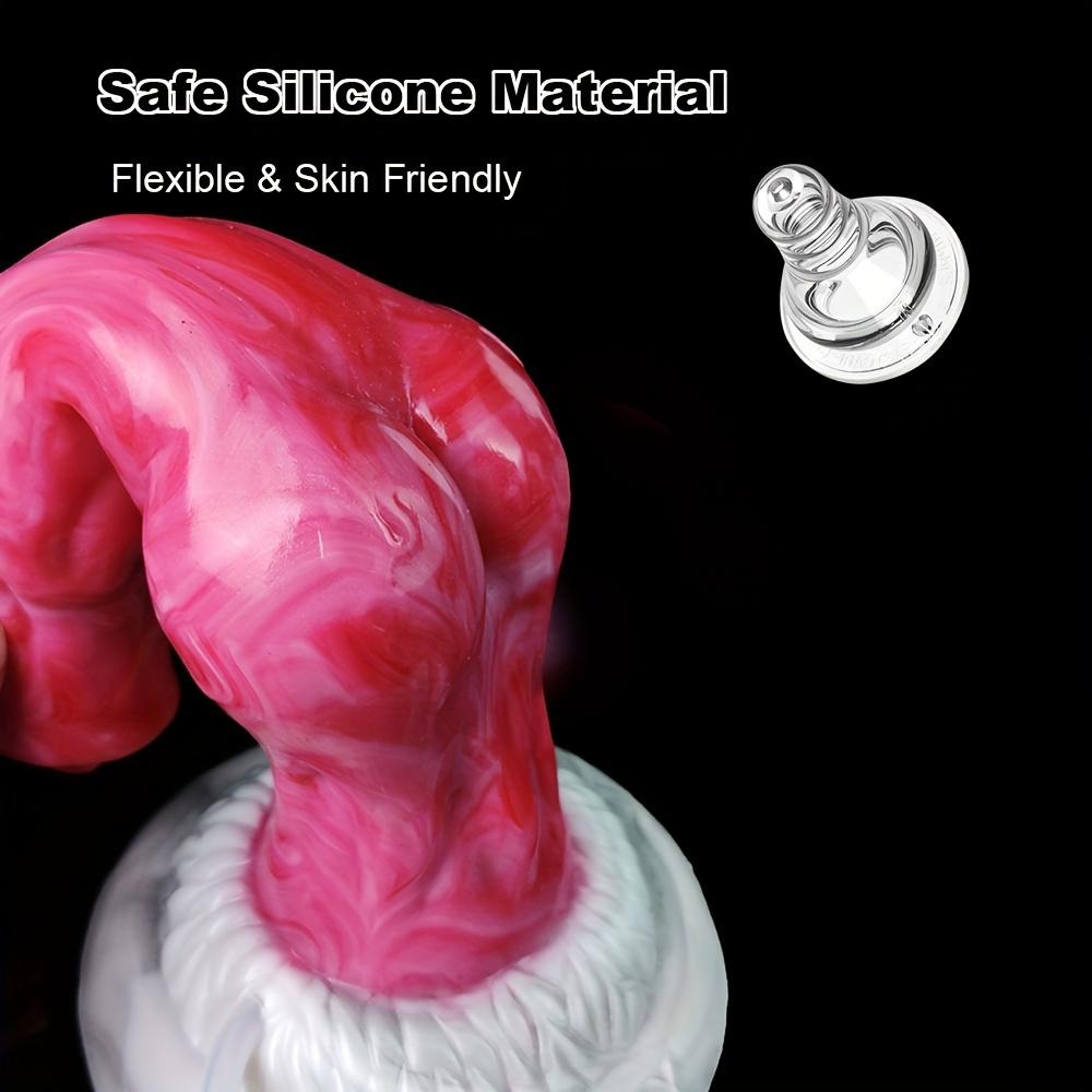 Fantasy Double Knot Silicone Dildo, Water-Spray Design with Injector & Air Pump, Soft Liquid Silicone, Strong Suction Cup,8.18 Inch Fantasy Collection