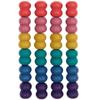 24 Perles rondes doubles - bois arc-en-ciel - 22 mm