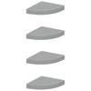 Corner Floating Shelves Set of 4 Gray 25 X 25 X 3.8 Cm MDF