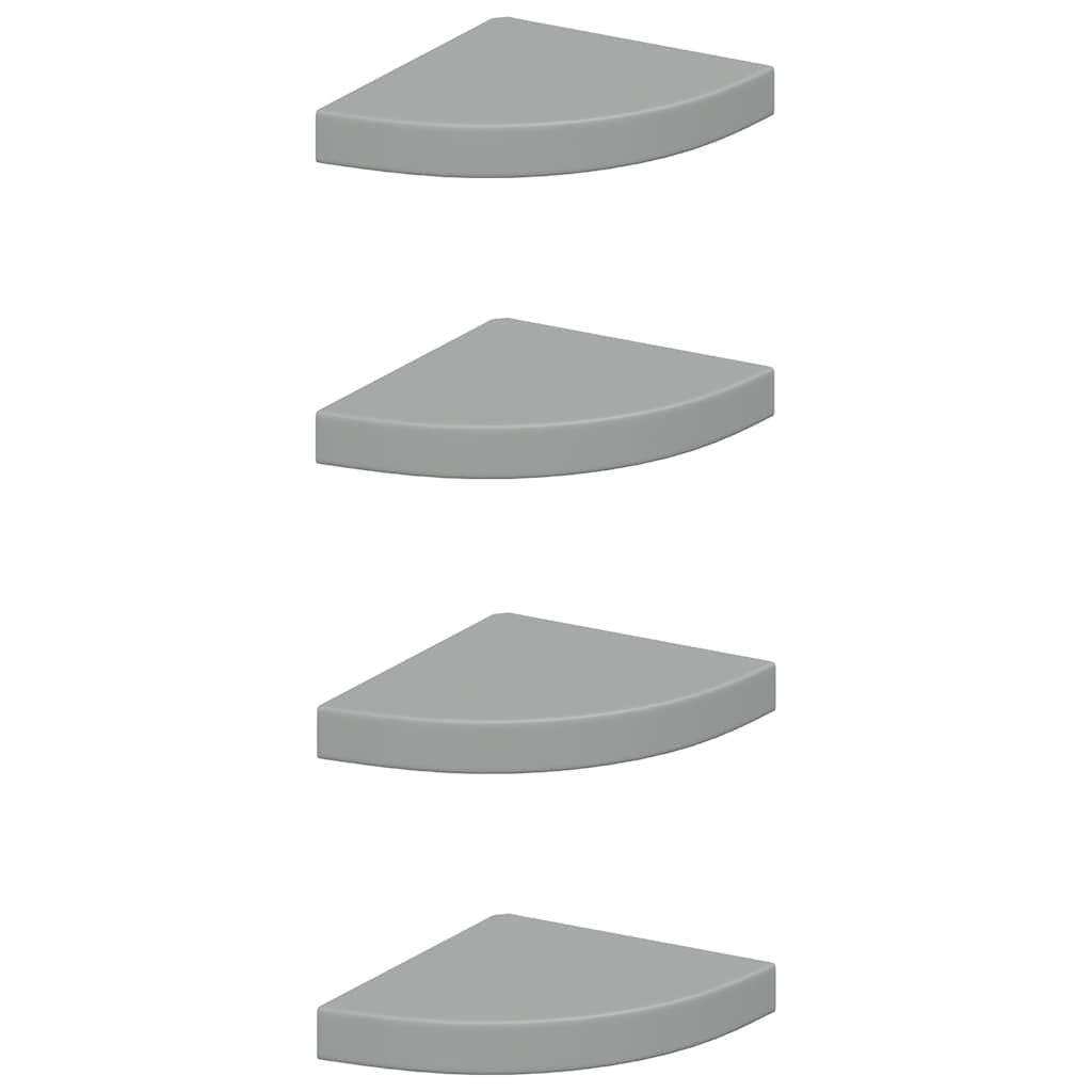 Corner Floating Shelves Set of 4 Gray 25 X 25 X 3.8 Cm MDF