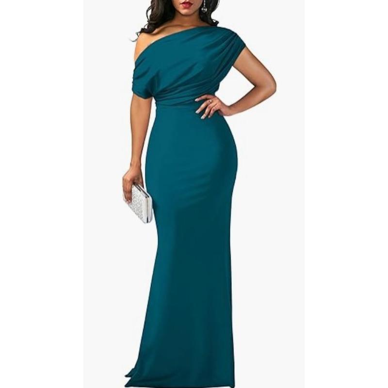 Frühlings Damen Elegantes Ärmelloses Schulterfreies Langes Formelles Partykleid