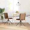 Dining Chair Brown Faux Suede