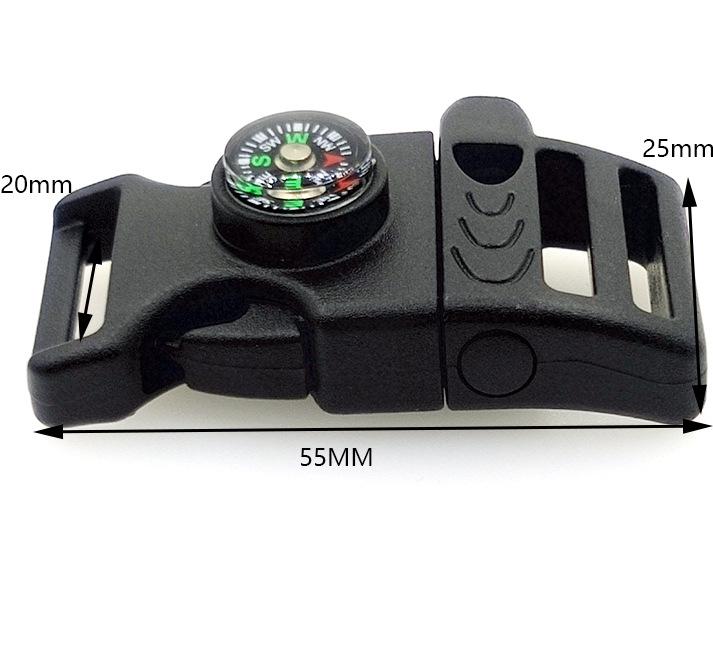 Multi-functional Outdoor Survival Paracord Bracelet with Compass for Camping and Wilderness Adventures