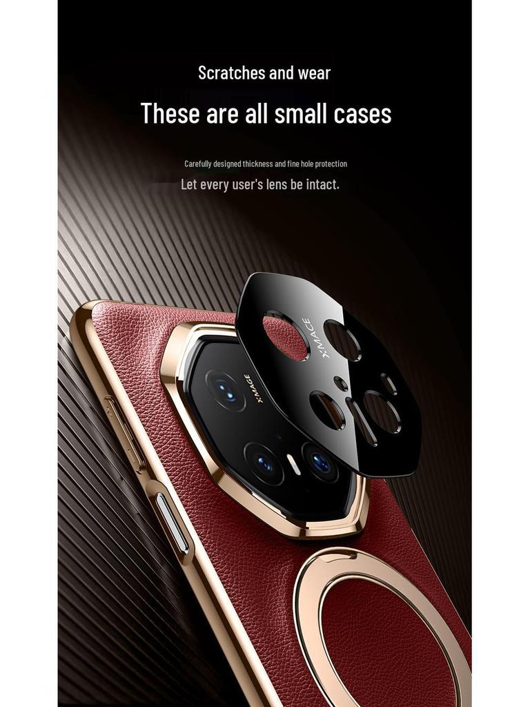 Kožené pouzdro na telefon Huawei Mate70 RS: Magnetický stojánek, Ochranný, Kompatibilní s 60RS Porsche Design