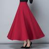 Herbst- und Winterrock Damen Ethnischer Stil Druck Hoher Bund A-Linie Rock Mittellang Großer Schwingender Rock Tanzender Winterrock