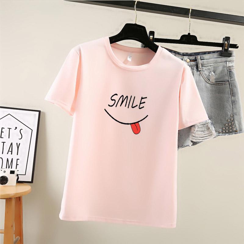 2025 Summer Casual loose student T Shirt Women's Y2k Tops Harajuku funny letter print Short Sleeve T-shirts for Women