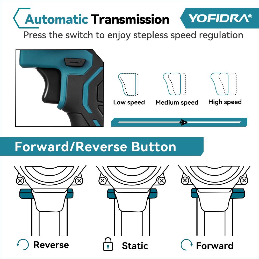 YOFIDRA 15000PSI 103Mpa Electric Grease Gun High Pressure Lubricating Oil Injector Machine Grease Gun For Makita 18V Battery Pin