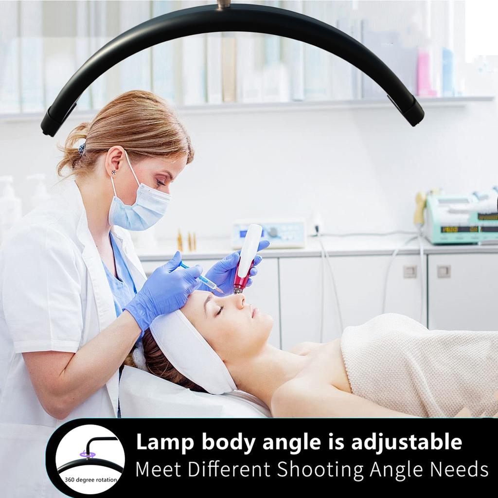 Lumină de umplere pentru podea în formă de semi-lună de 45W Lumină video LED 3000K-6000K Luminozitate reglabilă cu max.