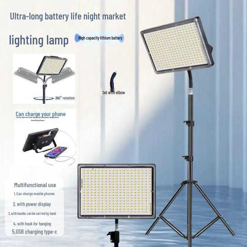 Super Bright Outdoor Stall & Barber Shop Lighting: Warm Light Charging Strip with Stand