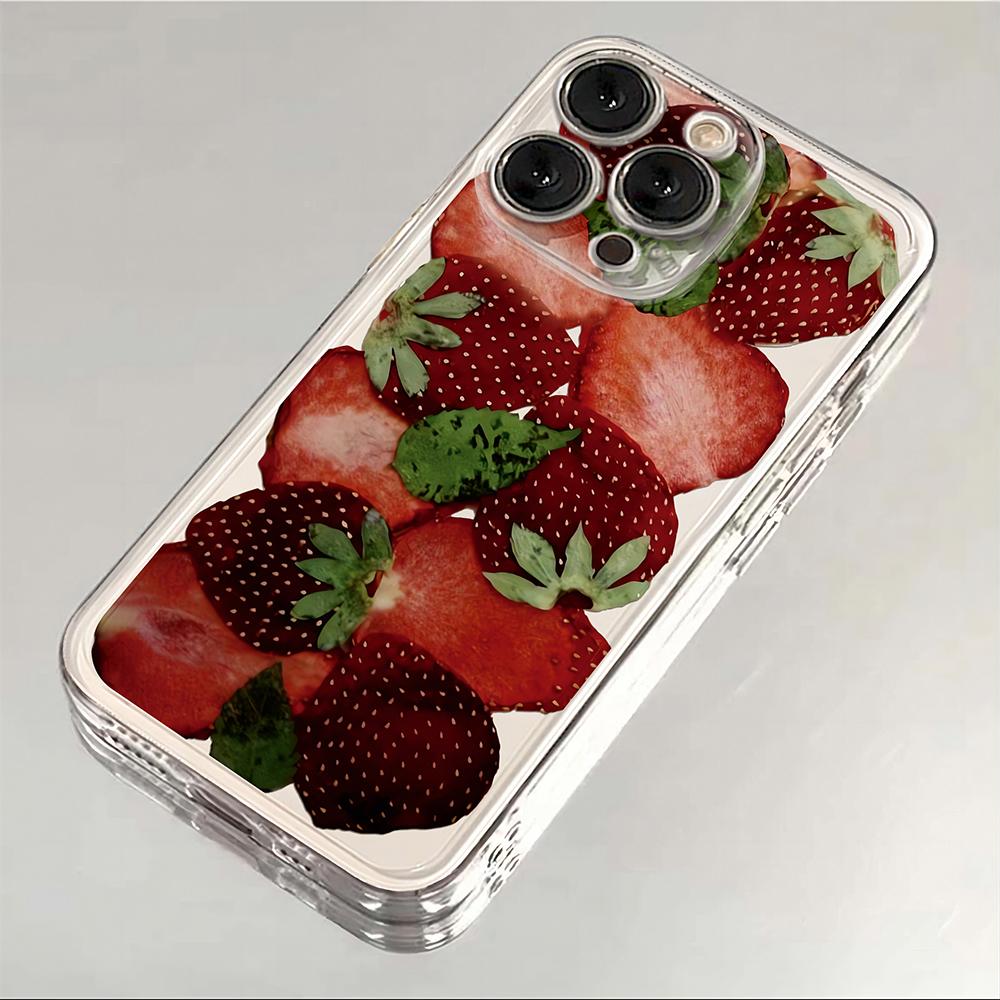 Luxury Korean Style Strawberry Phone Case For Xiaomi Redmi Note 13 12 12S 12C 11 10 10C 13C 10s A2 A3 Pro Plus 4G 5G TPU Cover