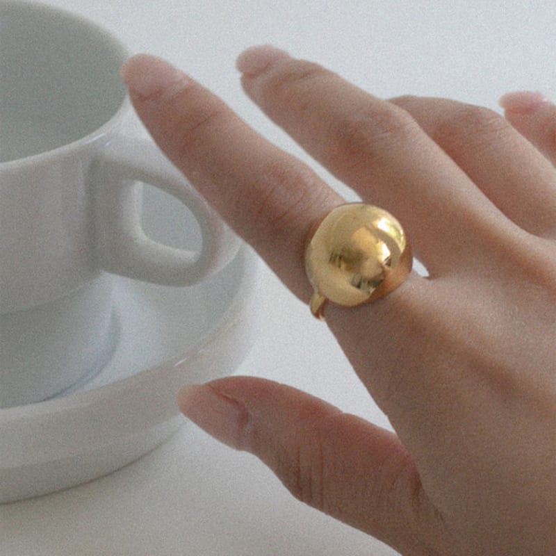 youngglow silver925 big ball ring (2color)