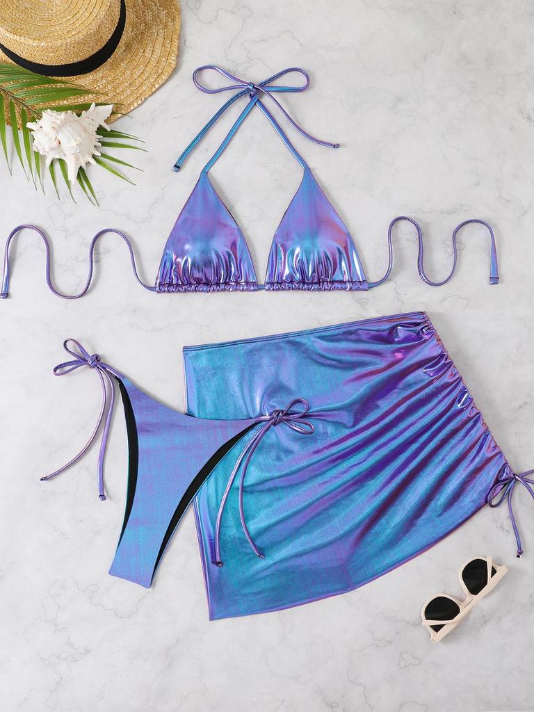 2026 European & American Cross-border Glitter Slim-fit Bikini Set - Sexy Nightclub Best Seller
