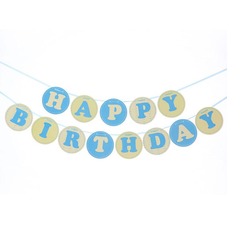 Birthday Party Decoration Bronzing Dovetail Flag Happy Birthday Birthday Flag Banner Bunting Custom