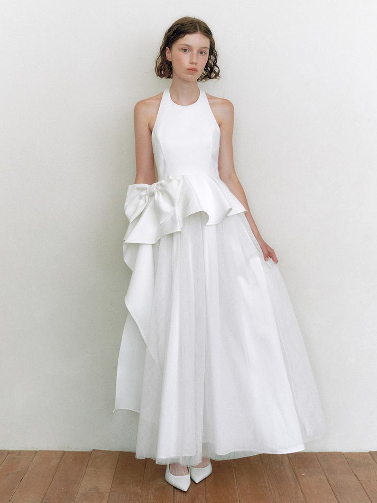 Ganiesong Bridal Ribbon Swan Dress_White